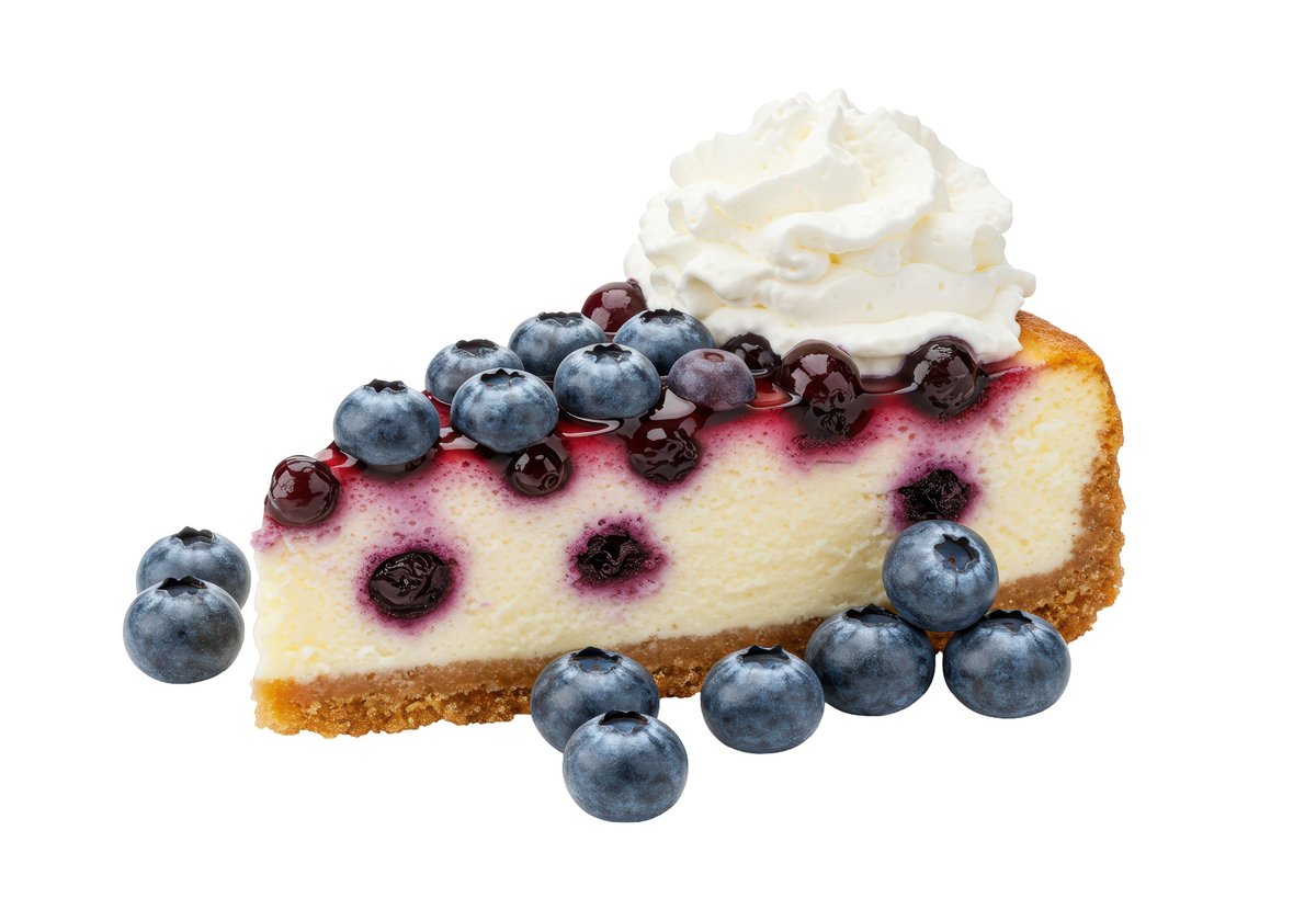Blueberry cheesecake slice